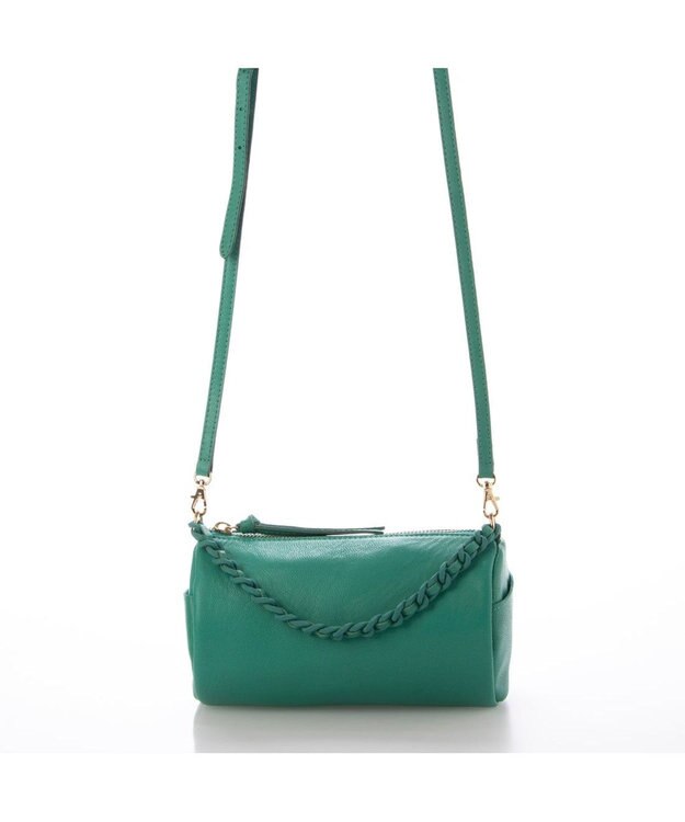 UNBILLION ペルケ perche / カラーチェーン筒形2wayショルダー グリーン