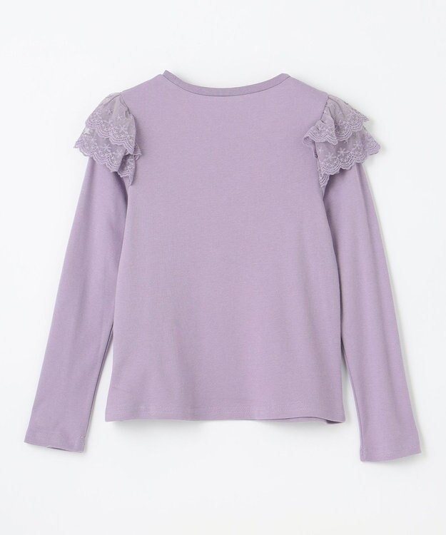 ANY KIDS 袖 レース ガーリー Ｔシャツ ラベンダー