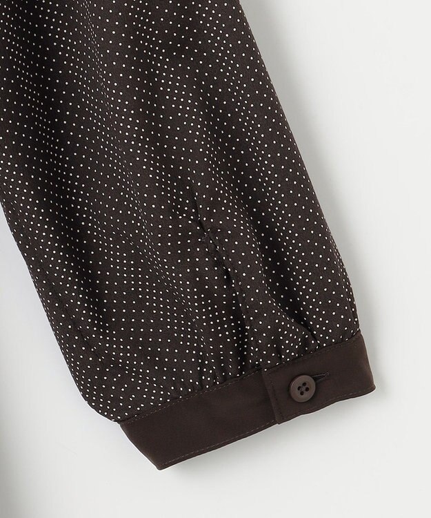 J.PRESS LADIES L 【洗える】ドットデシンプリント ピンタック ワンピース ダークブラウン系