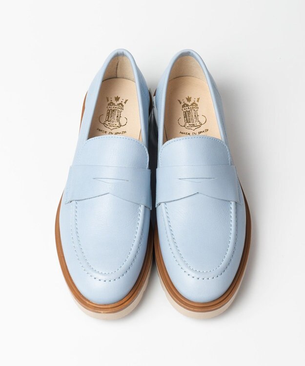 BONTRE 【BONTRE/ボントレ】タンクソールコインローファー ライトブルー