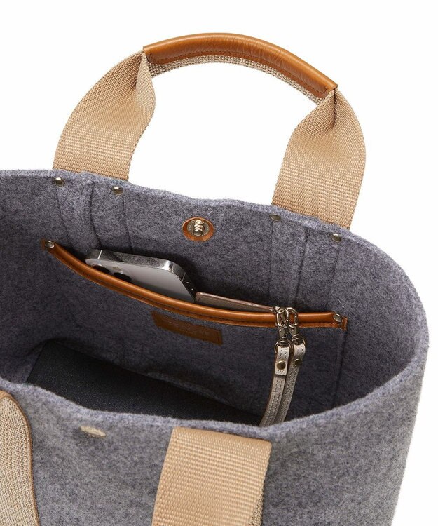 TOPKAPI 【TREASURE TOPKAPI】イタリアンフェルト ラメテープ トートバッグ 2023 グレー