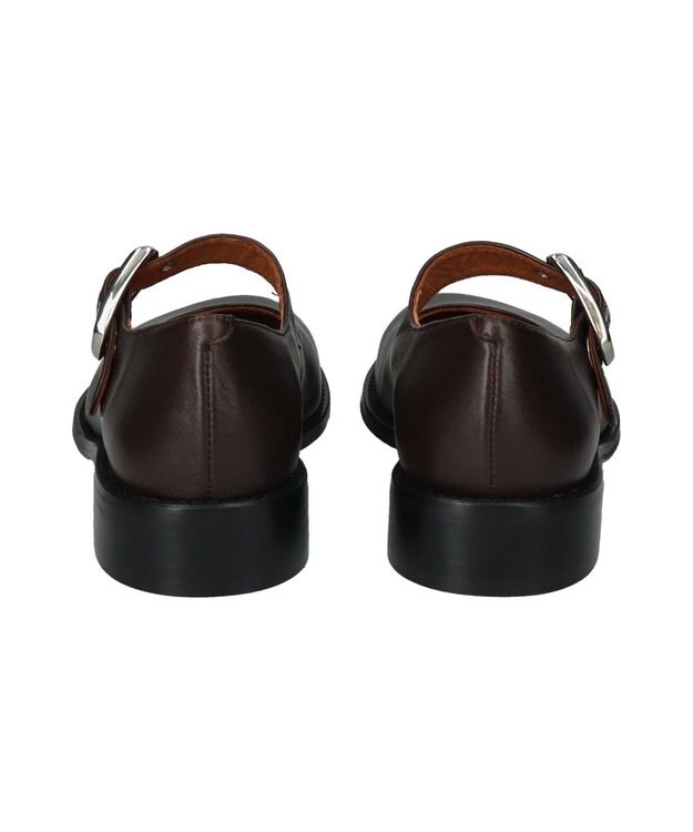 INTER-CHAUSSURES 【ANGEL ALARCON】オブリークトウストラップシューズ ダークブラウン