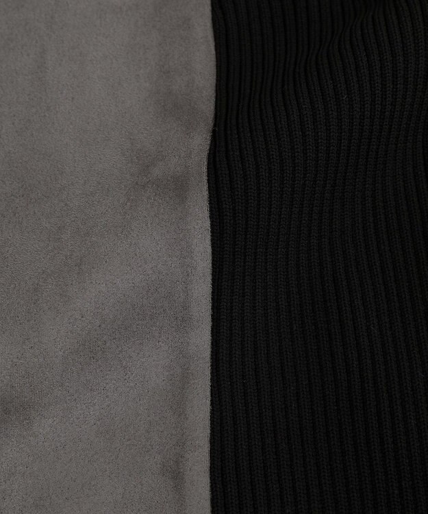 YECCA VECCA ニット切替フェイクスエードジャンスカ Blue