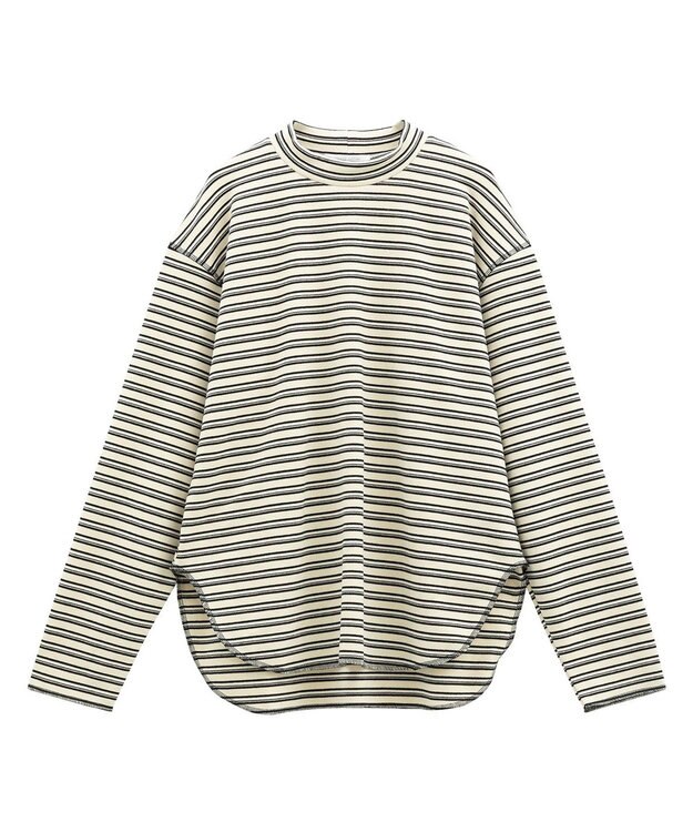 Green Parks なめらかタッチマルチボーダープルオーバー Ivory