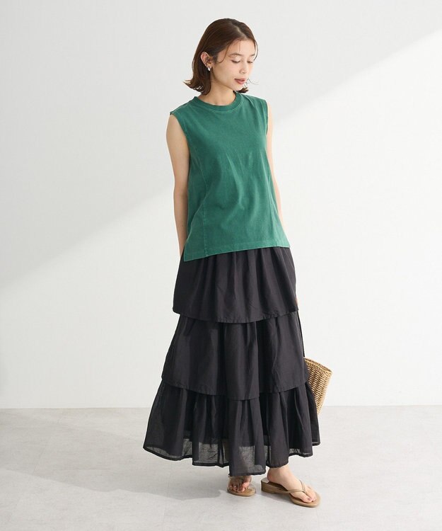 Green Parks Ｉ　ボイル段々ティアードスカート Black