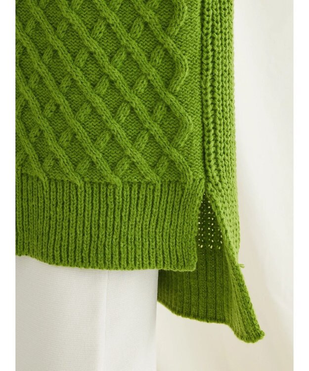 CRAFT STANDARD BOUTIQUE ブラッシングケーブルニット Green