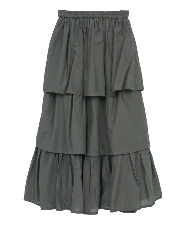 Green Parks Ｉ　ボイル段々ティアードスカート Charcoal Gray