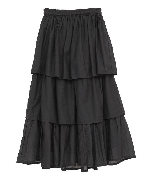 Green Parks Ｉ　ボイル段々ティアードスカート Black