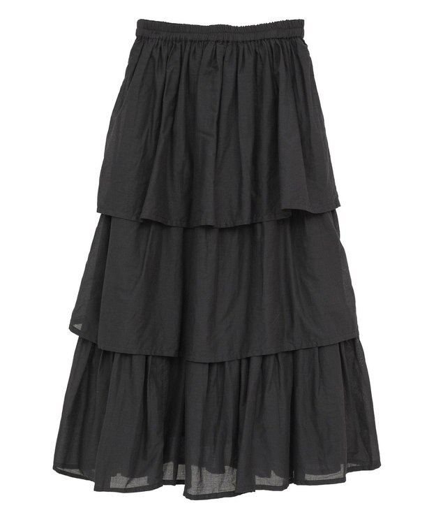 Green Parks Ｉ　ボイル段々ティアードスカート Black