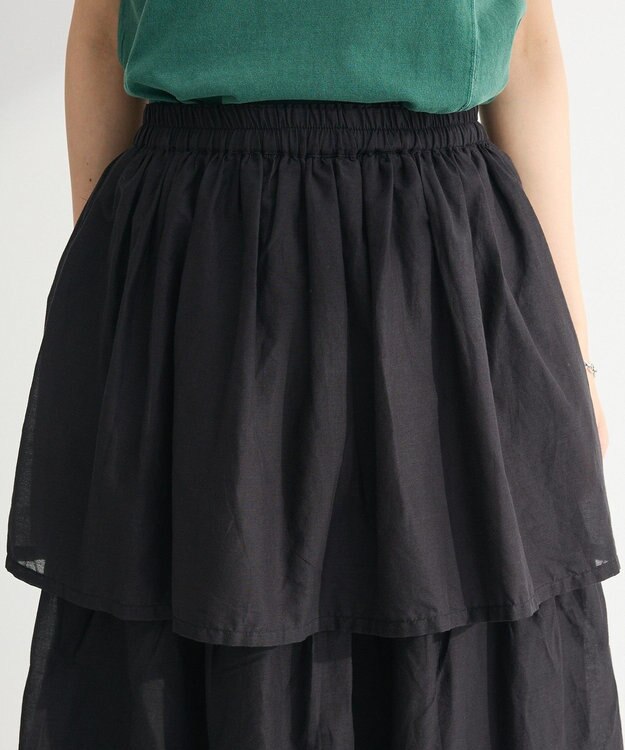 Green Parks Ｉ　ボイル段々ティアードスカート Black