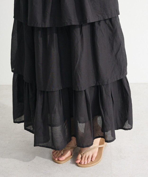 Green Parks Ｉ　ボイル段々ティアードスカート Black