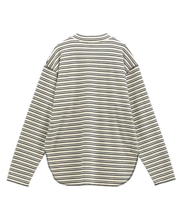 Green Parks なめらかタッチマルチボーダープルオーバー Ivory