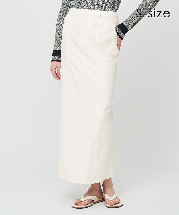 BEIGE， 【S-size】MARCK / デニムスカート White