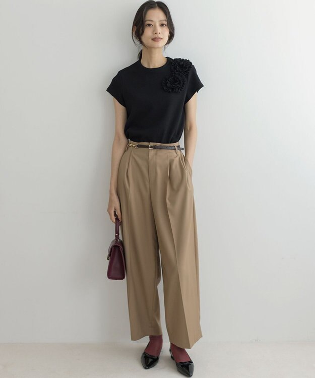 組曲 テレココサージュ Tシャツ ブラック系