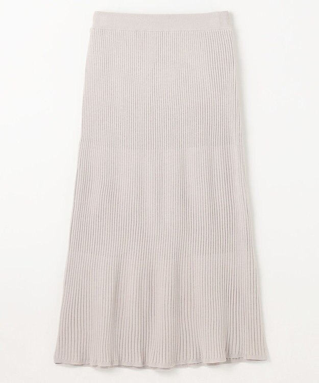 ANY L フェザーカーディガン×ニットスカートセットアップ ライトグレー