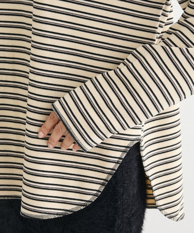 Green Parks なめらかタッチマルチボーダープルオーバー Ivory