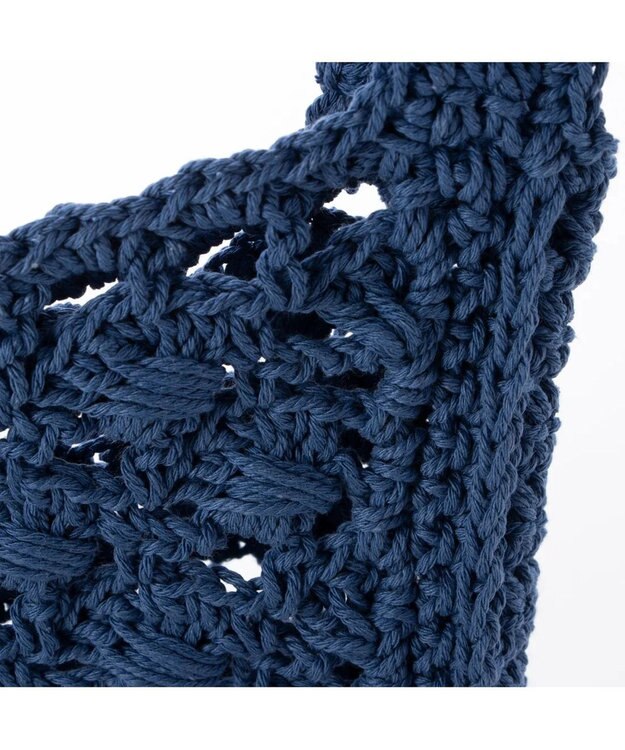 UNBILLION cachecache 柄編みショッパーミニトート ブルー