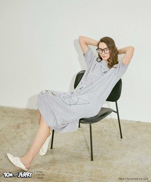 une nana cool トムとジェリー × une nana cool なめらかふわふわワンピース GY