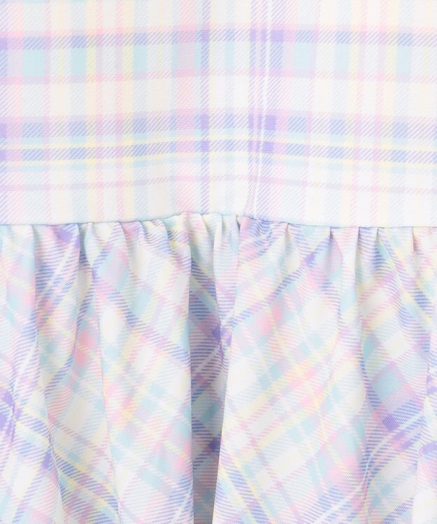 ANY KIDS チェック柄 セパレート 水着 ミント系チェック