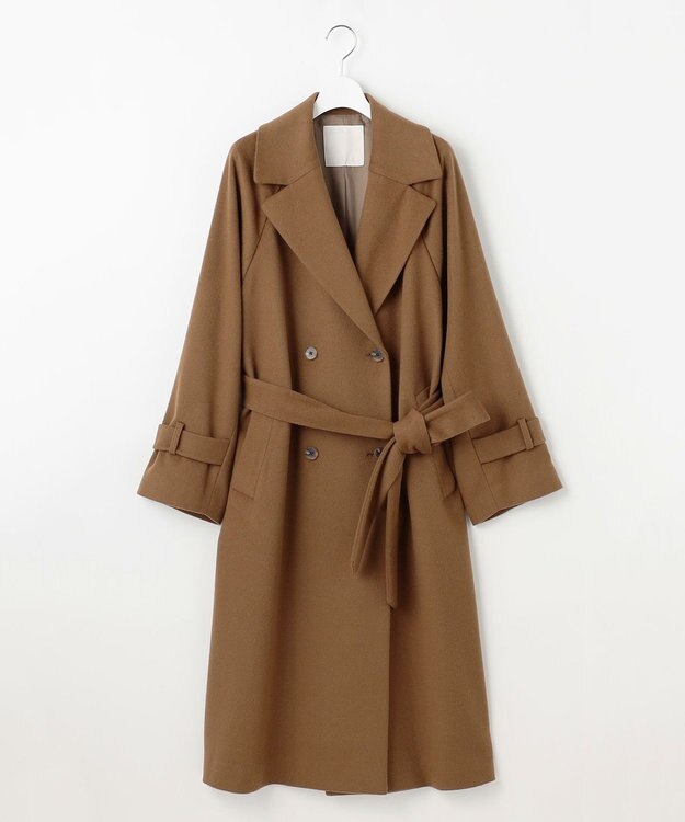 自由区 L 【SHIHOさん着用】Super100sライトビーバーロング コート キャメル