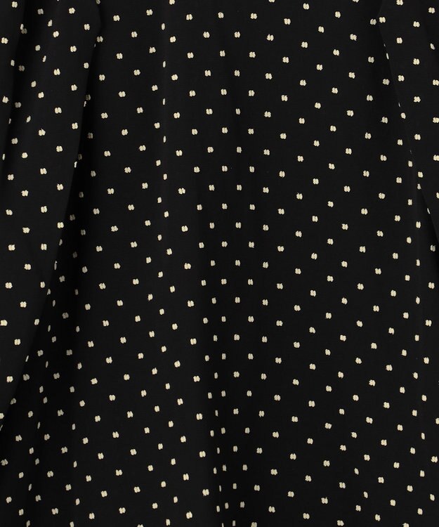 #Newans シアーパフスリーブブラウス ブラック×イエロードット