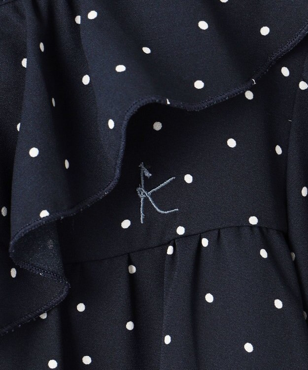 組曲 KIDS 【150-160cm】ラッフルドット ブラウス ネイビー系5