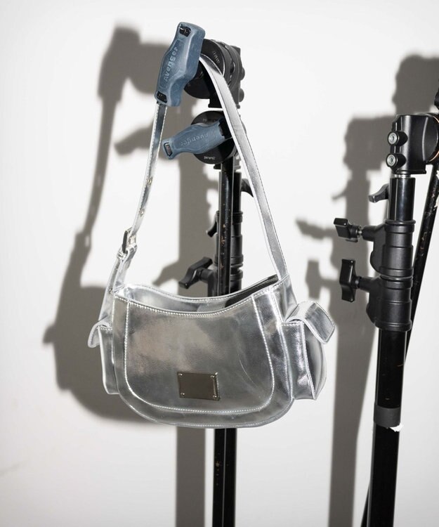 WEGO プレートデザインハトメバッグ シルバー