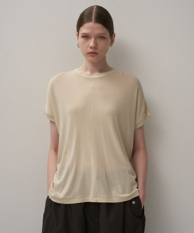 ATON COTTON LINEN FRAISE | オーバーサイズＴシャツ BEIGE