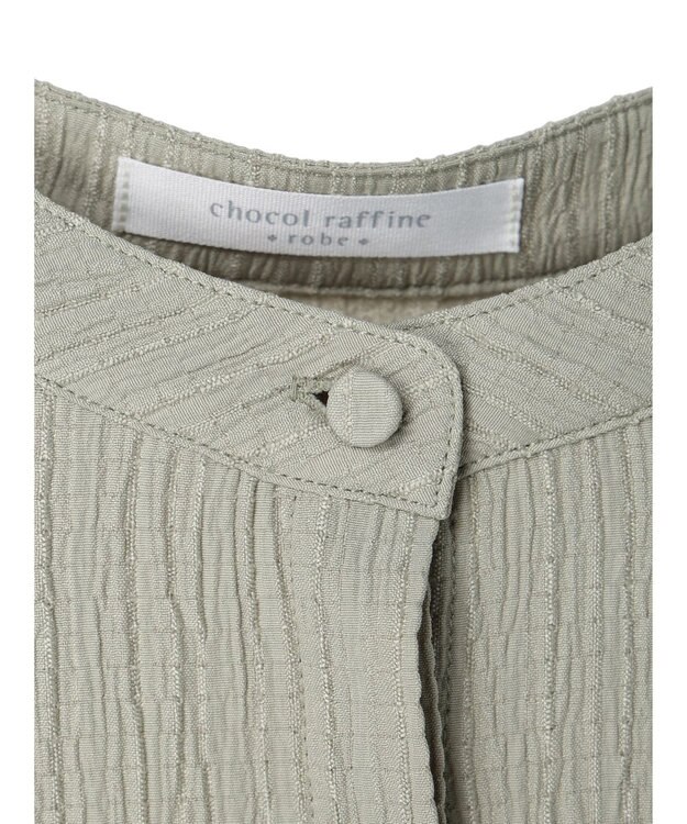 Green Parks 表面変化比翼シャツチュニック Smoky Green