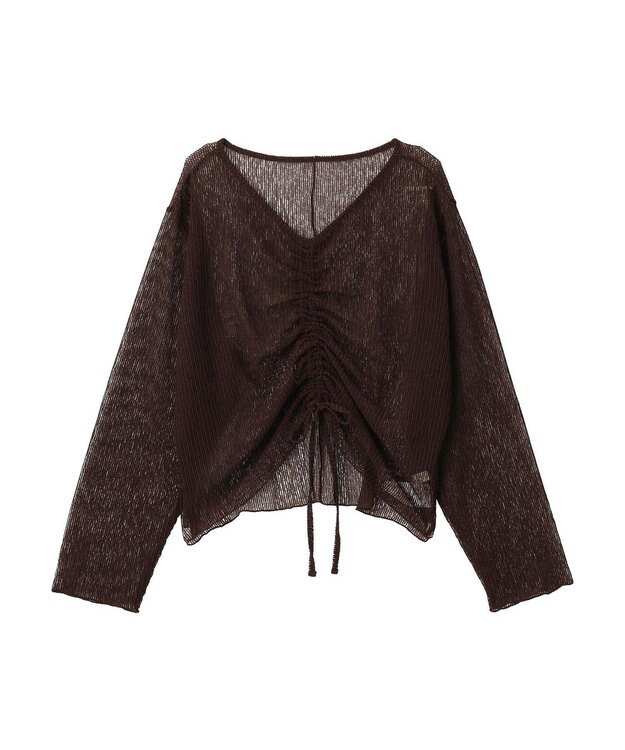 earth music&ecology フロントドロストシアープルオーバー Brown