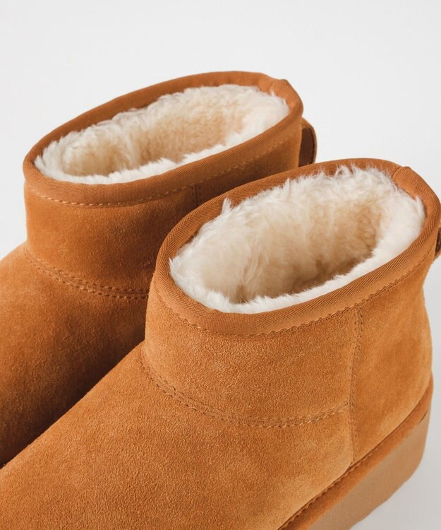 STEVE MADDEN COMFY ボアスエードショートブーツ チェスナッツブラウン