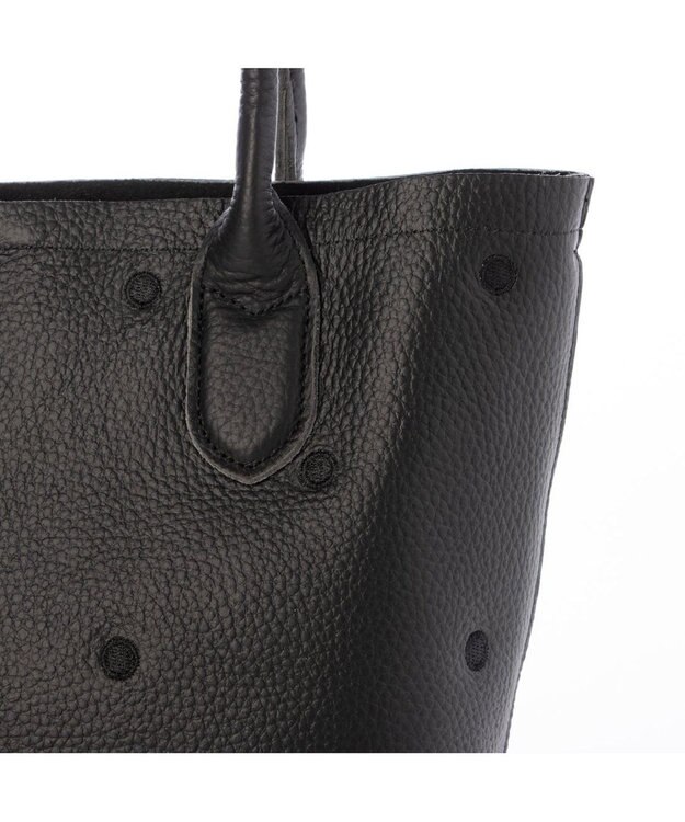 UNBILLION ペルケ perche / 牛革ドット刺繍2wayトートS ブラック