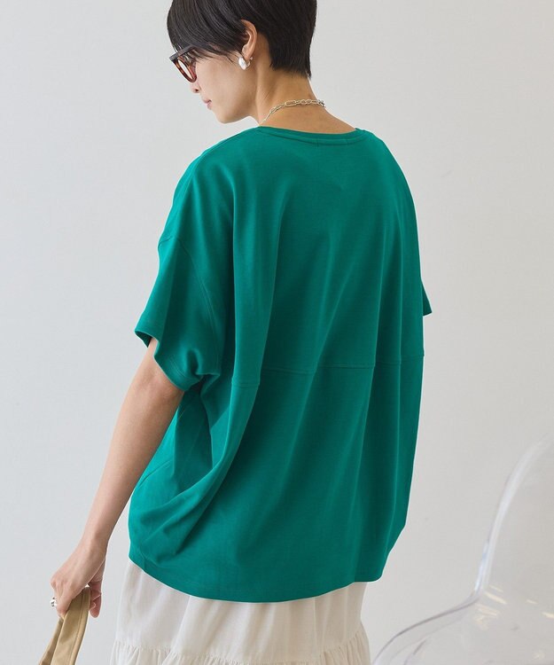 AMERICAN HOLIC 【接触冷感+UVカット】半袖コクーンカットプルオーバー Blue Green