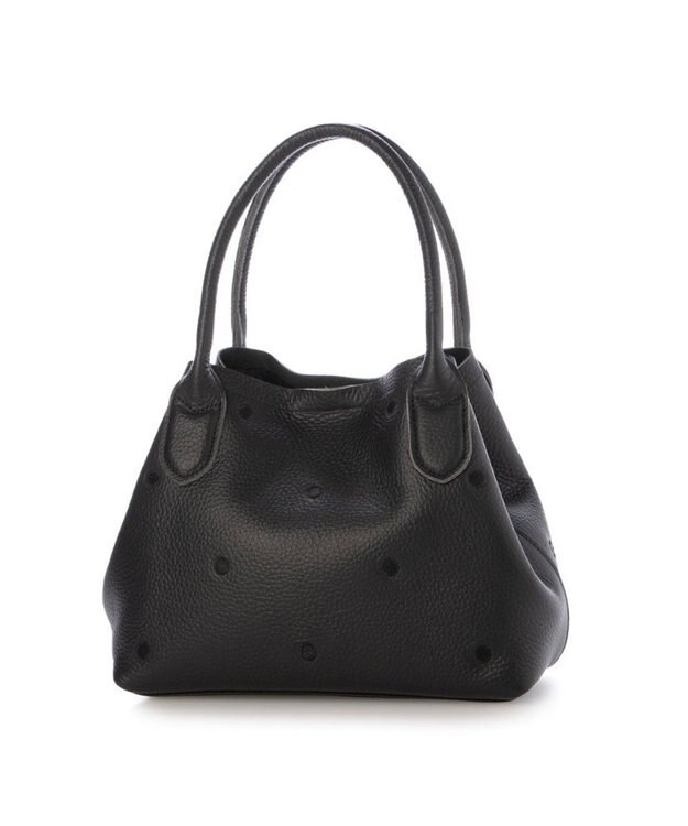 UNBILLION ペルケ perche / 牛革ドット刺繍2wayトートS ブラック