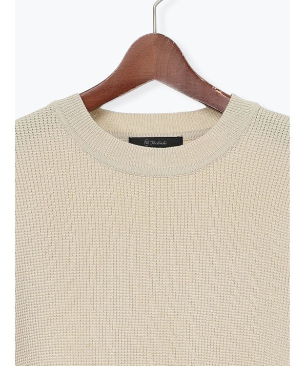 Te chichi チャーム付きワッフルニットプルオーバー ベージュ