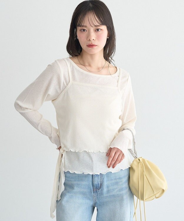 earth music&ecology 【SET2点】ツイストキャミレイヤードカットソー Ivory