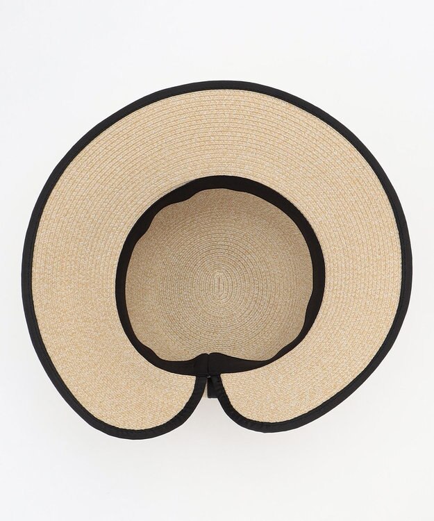 ANY SIS 【洗える】リボンブレード ハット ナチュラル×ブラック