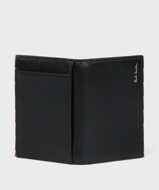 Paul Smith ブライトストライプトリムSS24 パスケース ブラック