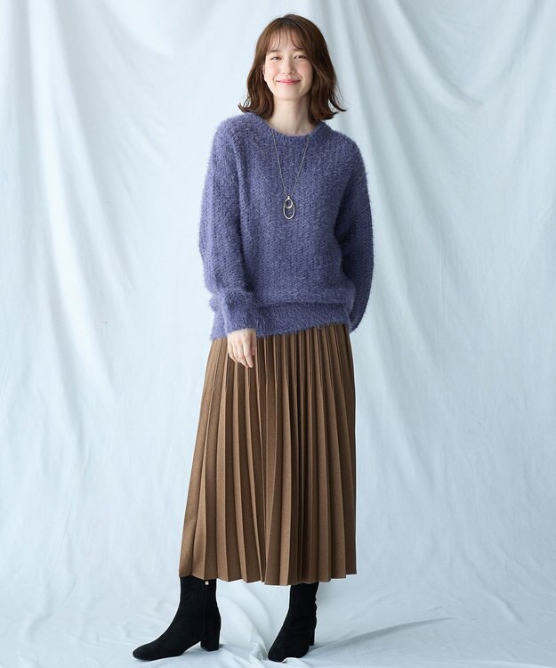 ANY 【洗濯機可】フェザーメッシュニット ロイヤル