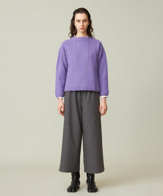 J.PRESS YORK STREET 【WOMEN】ウールカシミヤ ボトルネックショートニット パープル系