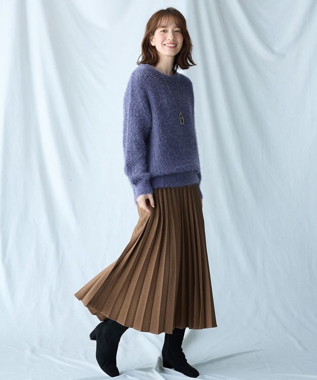 ANY 【洗濯機可】フェザーメッシュニット ロイヤル