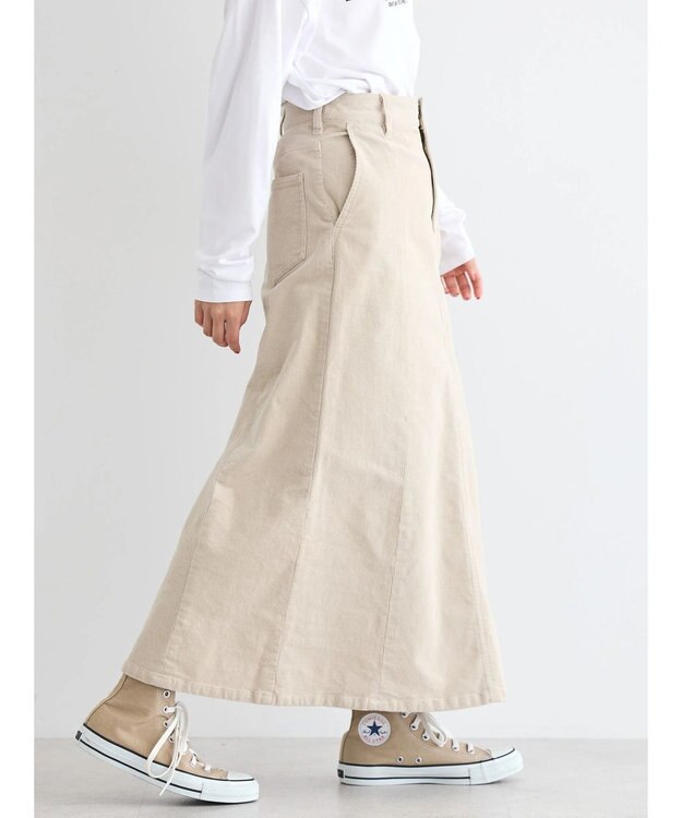 AMERICAN HOLIC コーデュロイＡラインスカート Ivory