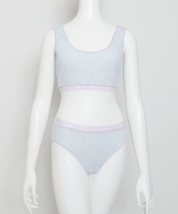 WEGO 【ハーフトップ＆ショーツセット】Liliane　Ciel　リボンドット サックス