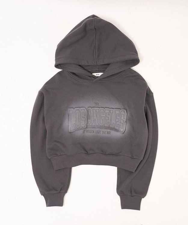 WEGO グラフィックショートパーカー ダークグレー