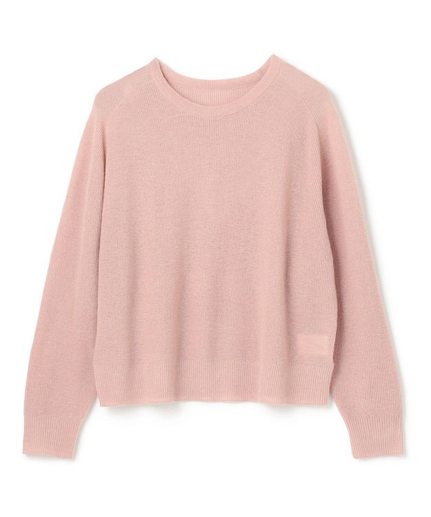UNFILO L ファインアルパカ クルーネック ピンク