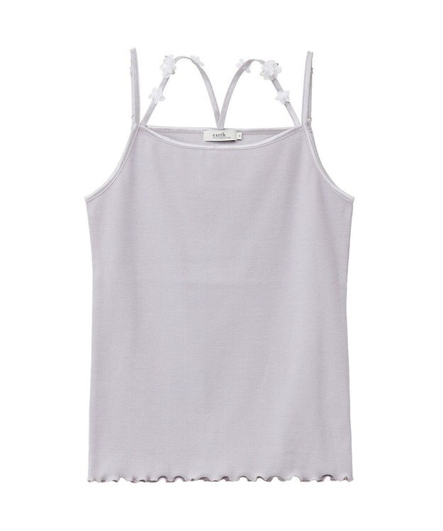 earth music&ecology フラワーモチーフキャミ Light Gray