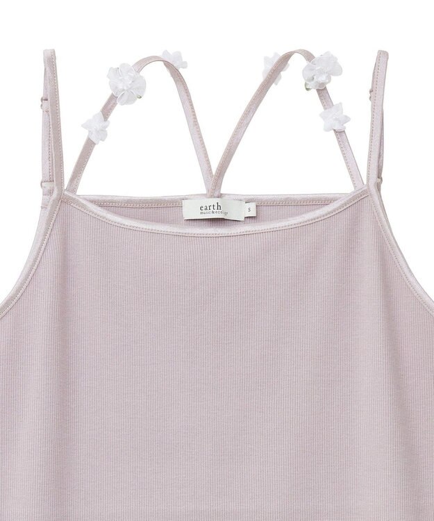 earth music&ecology フラワーモチーフキャミ Pink