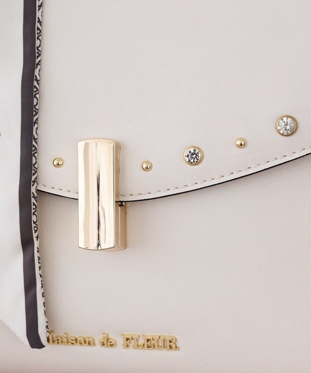 Maison de FLEUR スタッズフラップ２Ｗａｙバッグ Ivory