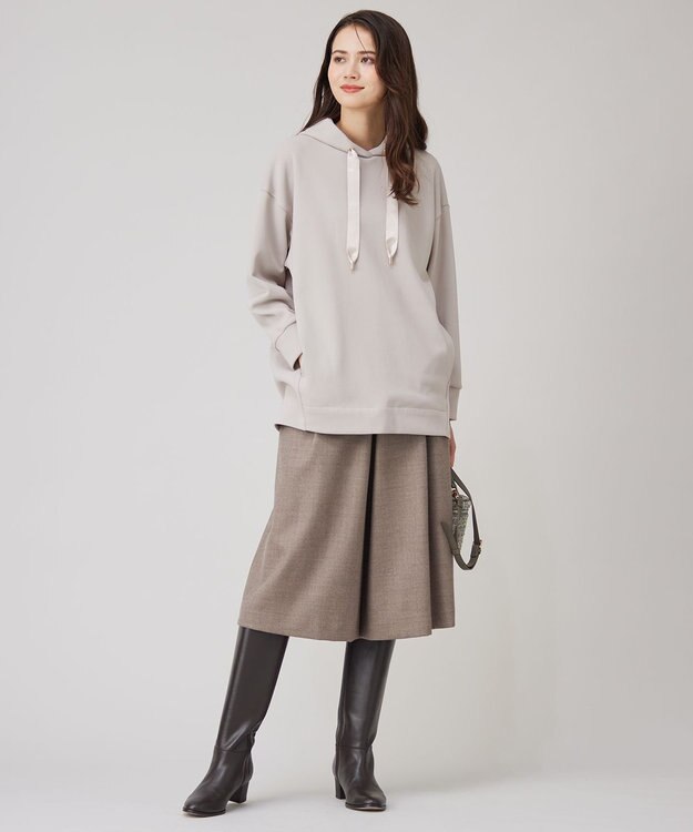 自由区 【洗える】ウォッシャブルウールサキソニーキュロット パンツ TOPモカ