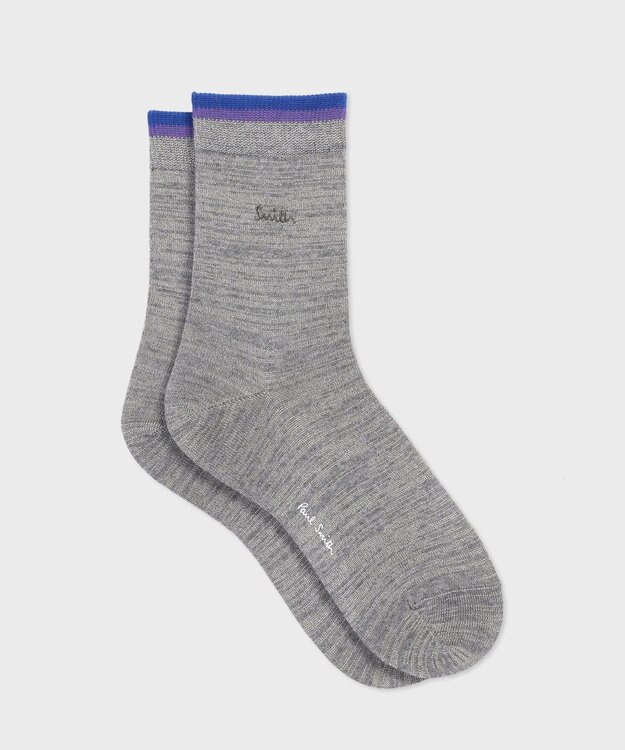 Paul Smith エンブロイダリー ラメ ソックス グレー